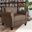 Bowery Hill Tufted Back Transitional Polyester Microfiber Chair in Brown