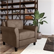 Bowery Hill Tufted Back Transitional Polyester Microfiber Chair in Brown