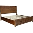 Bowery Hill Modern Wood King Platform Bed with Storage in Oak