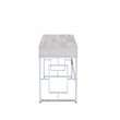 Bowery Hill Vanity Desk with Flip-top Mirror in Chrome and White
