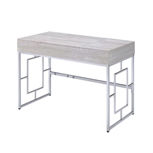 bowery hill contemporary vanity desk with flip top mirror