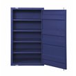 Bowery Hill Industrial Contemporary Metal Chest with 1 Door in Blue