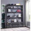 Bowery Hill Modern Metal Bookshelf and Ladder Stand for TVs up to 66