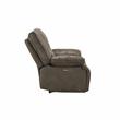 Bowery Hill Power Motion Faux Leather Loveseat with USB Charging Dock in Gray