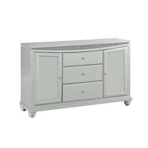 Bowery Hill Buffet Server with 3 Drawers and 2 Doors in Platinum