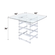 Bowery Hill Contemporary Pub Table in Clear Glass and Chrome