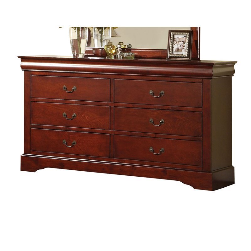 Bowery Hill Traditional 6 Drawers Dresser in Cherry BH47521854975