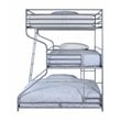Bowery Hill Space Saver Contemporary Triple Metal Bunk Bed in Silver