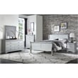 Bowery Hill Traditional 5 Drawer Wood Chest in Platinum Gray