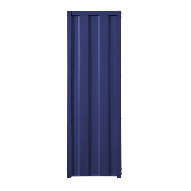 Bowery Hill Contemporary Metal Wardrobe Armoire with 1 Door in Blue