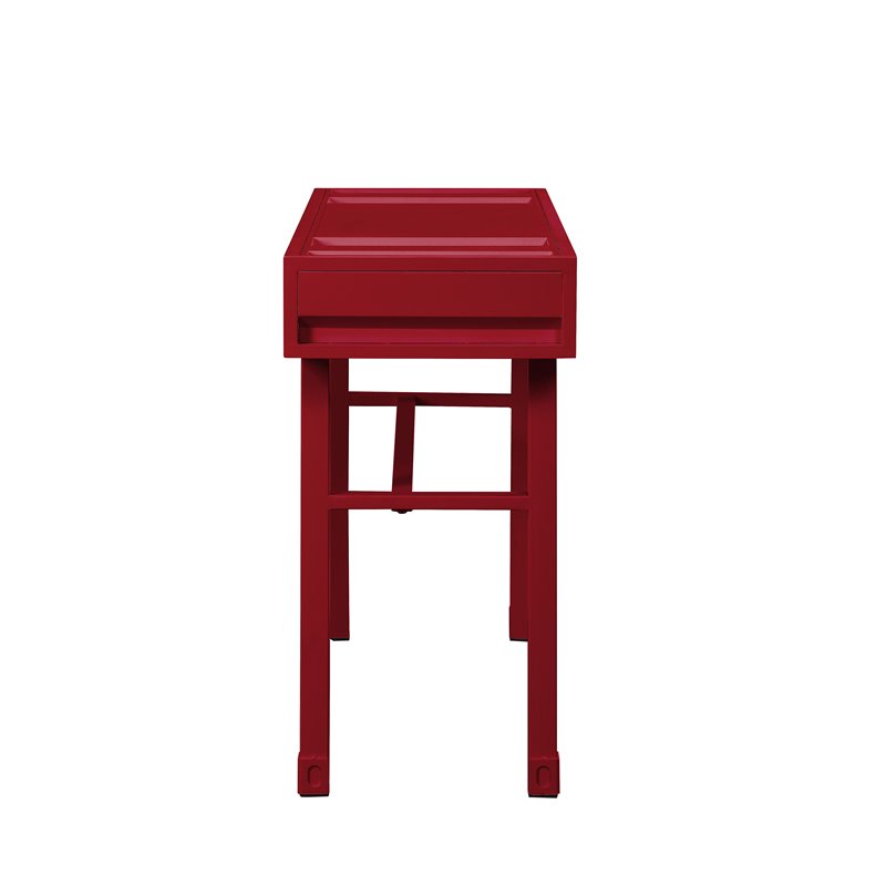 Bowery Hill Contemporary Vanity Computer Office Home Metal Desk in Red