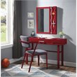 Bowery Hill Contemporary Vanity Computer Office Home Metal Desk in Red
