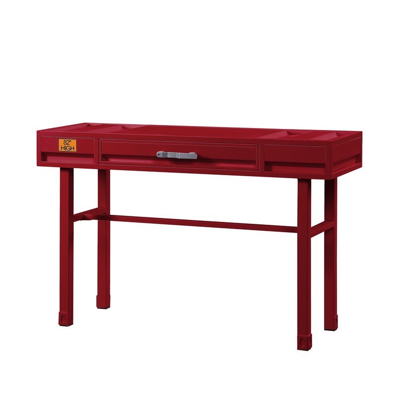Bowery Hill Contemporary Vanity Computer Office Home Metal Desk in Red