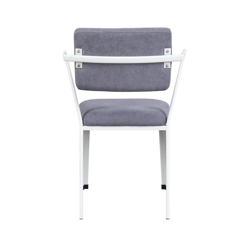 Bowery Hill Contemporary Metal Chair in Gray and White