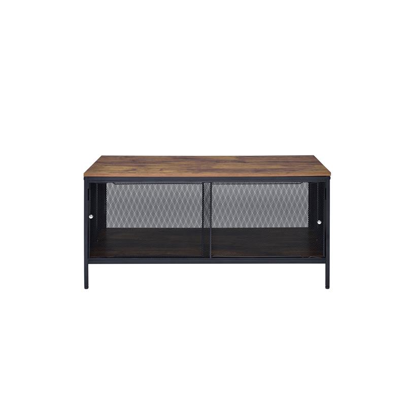 Bowery Hill Contemporary Coffee Table in Antique Oak and Black