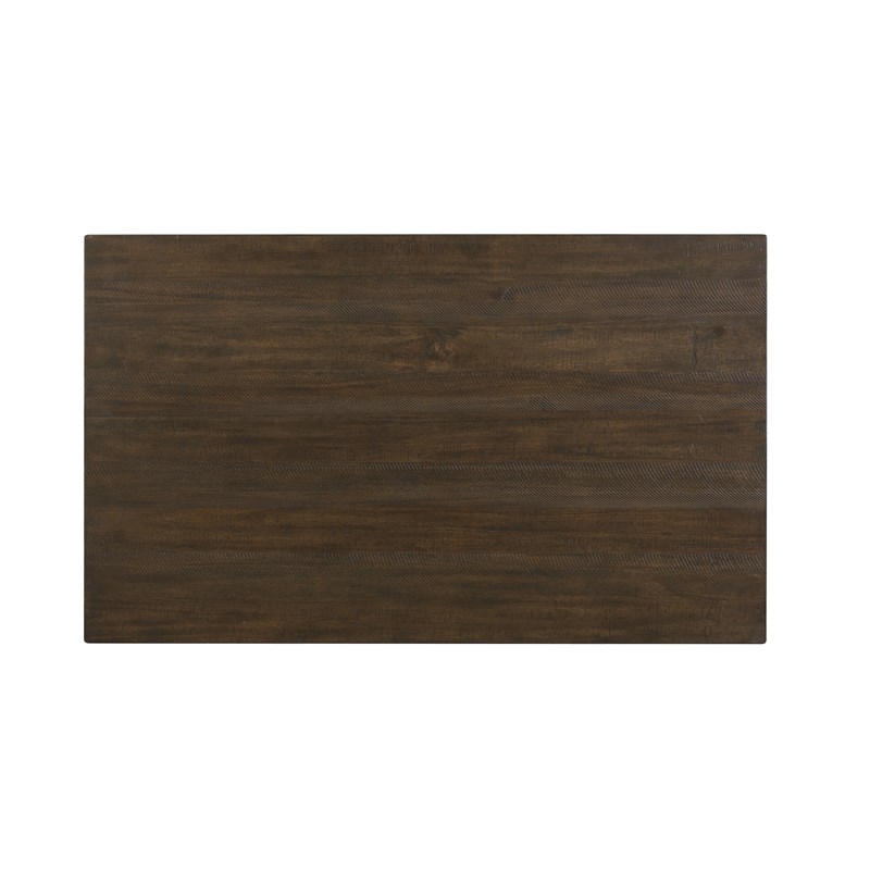 Bowery Hill Solid Wood 7-Piece Dining Set in Warm Walnut/Taupe