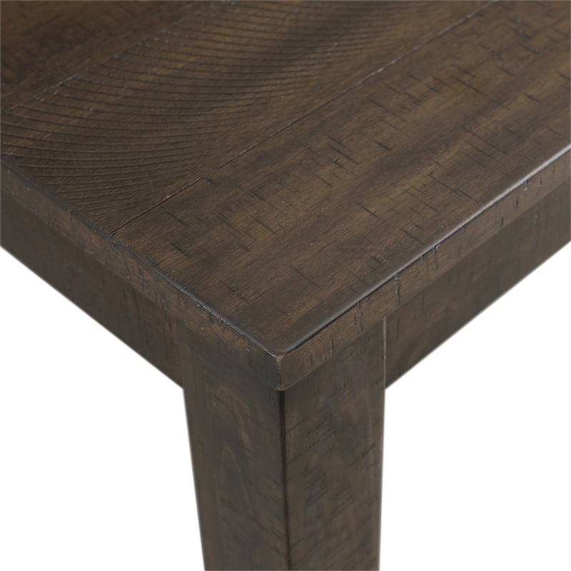 Bowery Hill Solid Wood 7-Piece Dining Set in Warm Walnut/Taupe