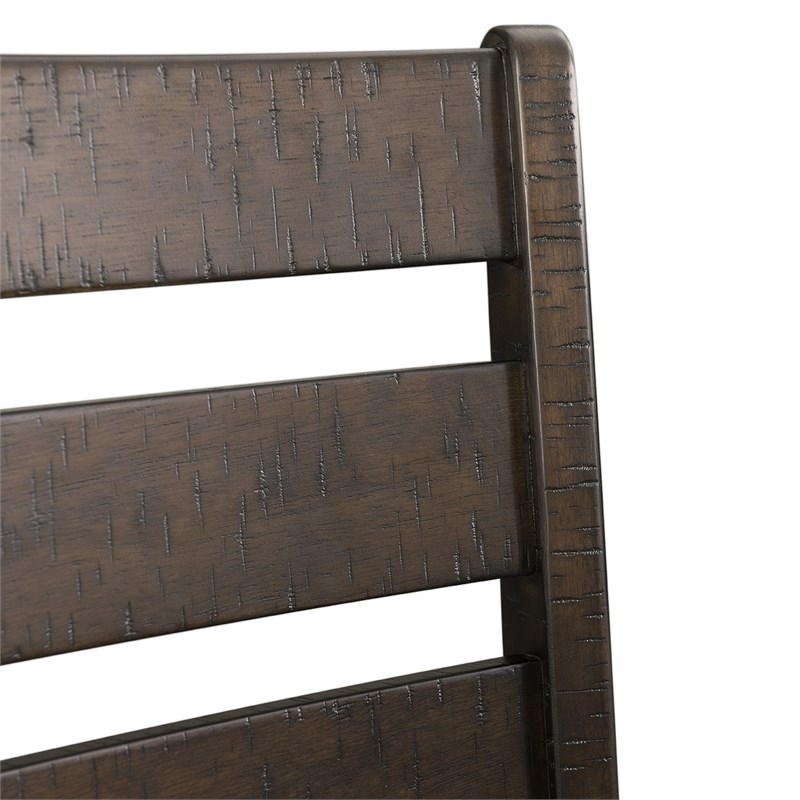 Bowery Hill Solid Wood 7-Piece Dining Set in Warm Walnut/Taupe