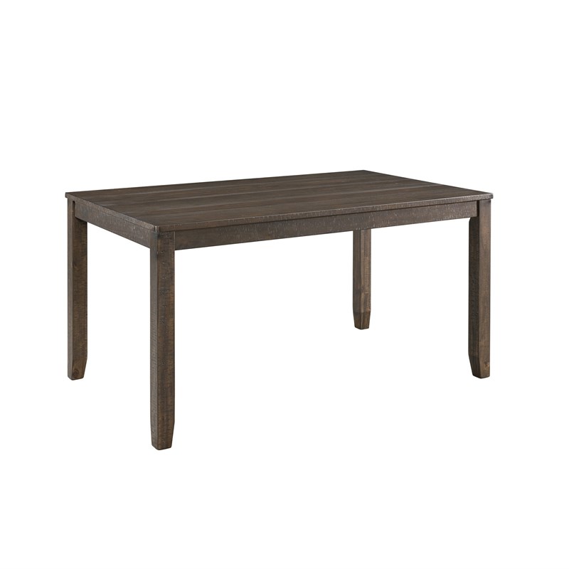 Bowery Hill Solid Wood 7-Piece Dining Set in Warm Walnut/Taupe