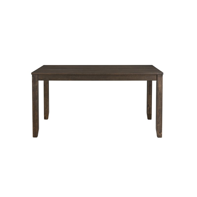 Bowery Hill Solid Wood 7-Piece Dining Set in Warm Walnut/Taupe