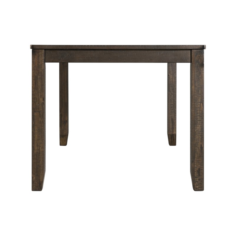 Bowery Hill Solid Wood 7-Piece Dining Set in Warm Walnut/Taupe