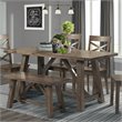 Bowery Hill Solid Wood 6-Piece Dining Set in Warm Walnut