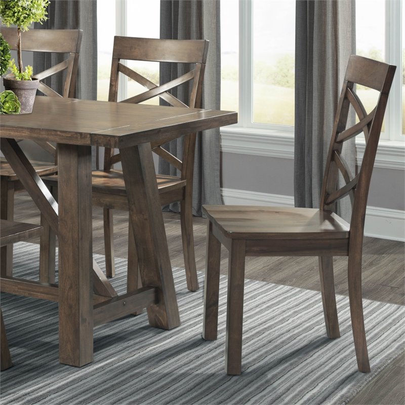 Bowery Hill Solid Wood 6-Piece Dining Set in Warm Walnut
