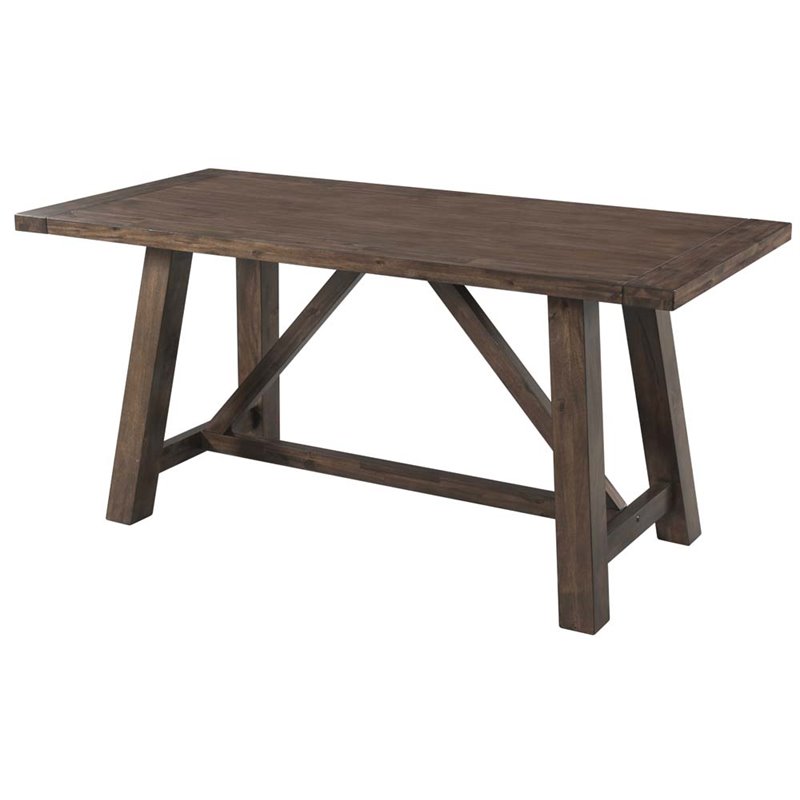 Bowery Hill Solid Wood 6-Piece Dining Set in Warm Walnut