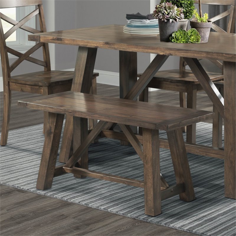 Bowery Hill Solid Wood 6-Piece Dining Set in Warm Walnut