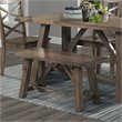 Bowery Hill Solid Wood 6-Piece Dining Set in Warm Walnut