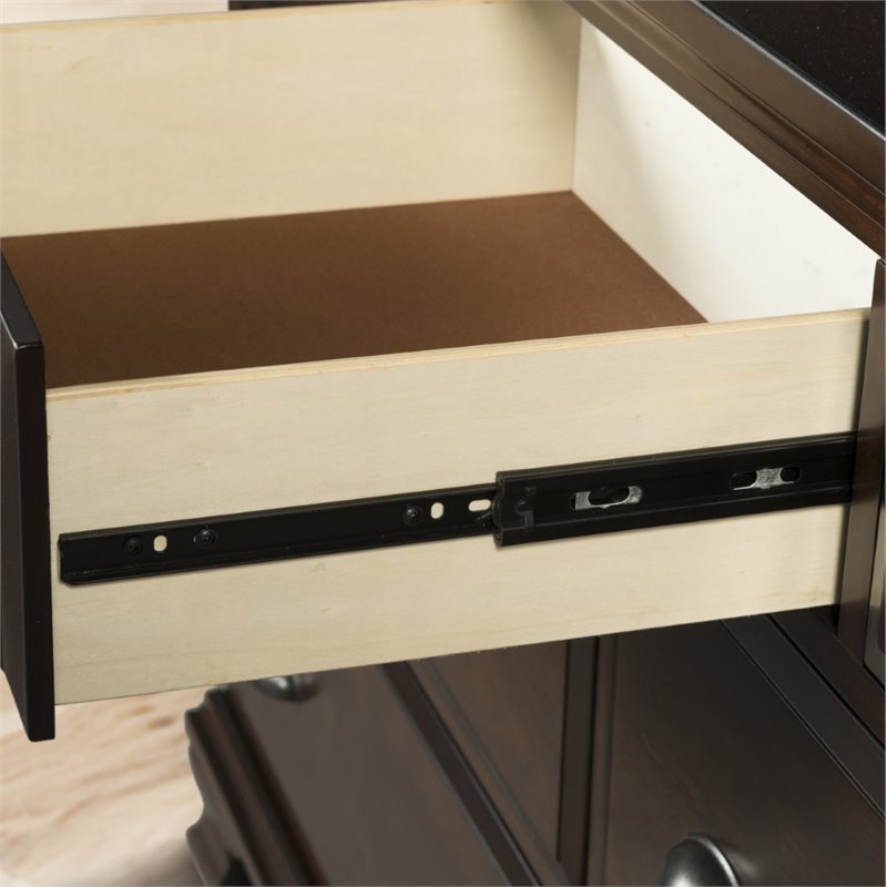 Bowery Hill 7-Drawers Transitional Solid Wood Dresser with Mirror in Cherry