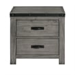 Bowery Hill Solid Wood 2-Drawer Nightstand in Gray