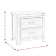 Bowery Hill Solid Wood 2-Drawer Nightstand in Gray