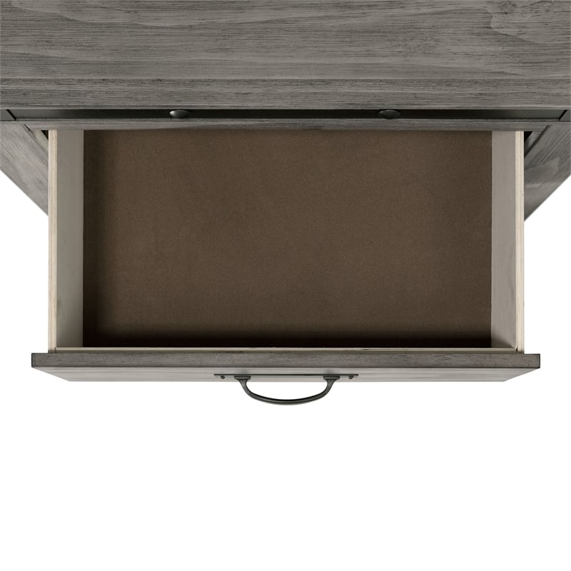 Bowery Hill Solid Wood 2-Drawer Nightstand in Gray