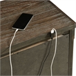 Bowery Hill 2-Drawers Bedroom Nightstand/USB Ports in Walnut Distressed