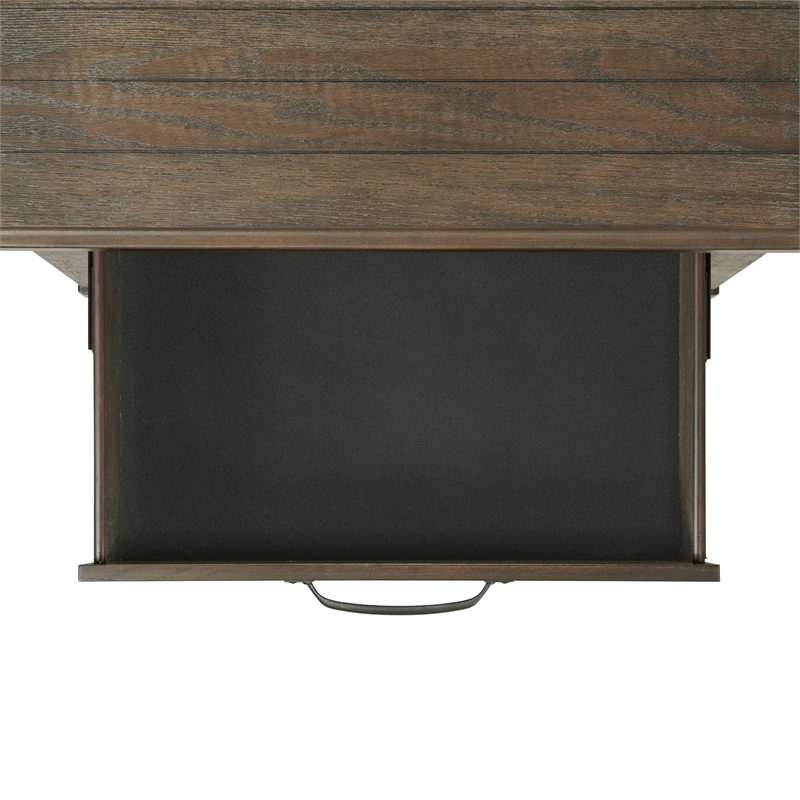 Bowery Hill 2-Drawers Bedroom Nightstand/USB Ports in Walnut Distressed