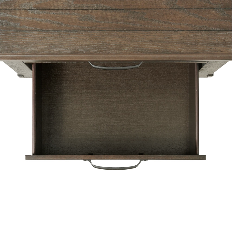 Bowery Hill 2-Drawers Bedroom Nightstand/USB Ports in Walnut Distressed