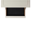 Bowery Hill Solid Wood Off White Nightstand Rectangular USB Ports 3-Drawer