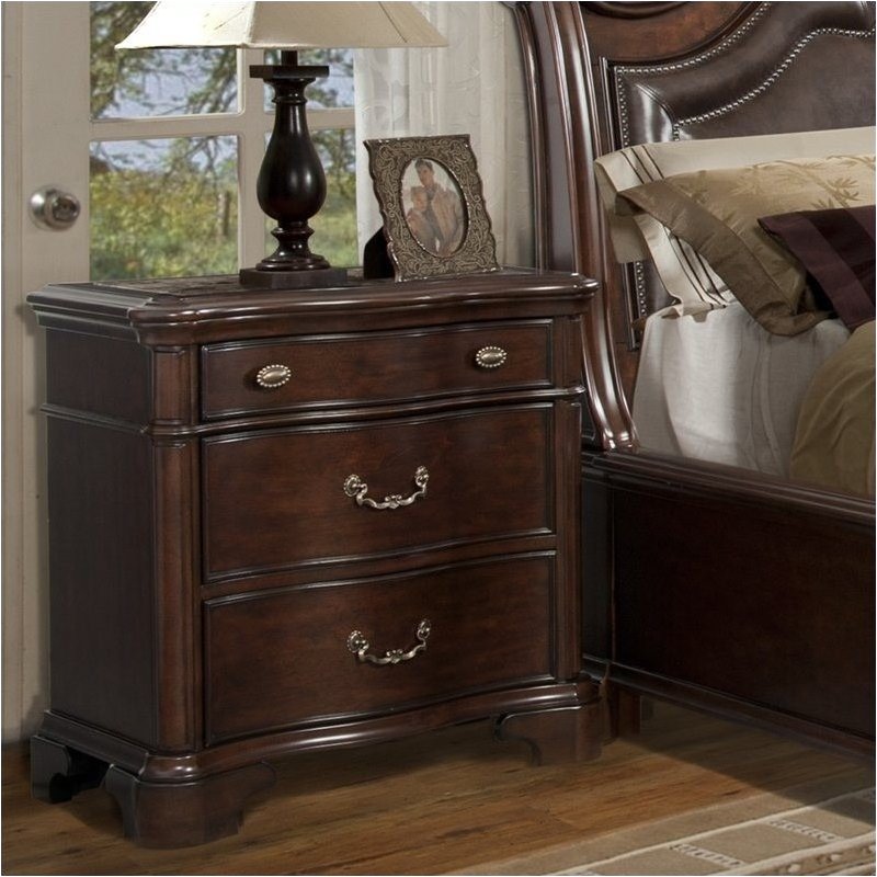 Bowery Hill Solid Wood 3Drawer Nightstand in Rich Cherry BH4752496414