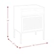 Bowery Hill Open Metal Shelf Nightstand with USB Port in Black