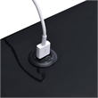 Bowery Hill Open Metal Shelf Nightstand with USB Port in Black