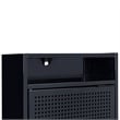 Bowery Hill Open Metal Shelf Nightstand with USB Port in Black