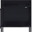 Bowery Hill Open Metal Shelf Nightstand with USB Port in Black