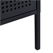 Bowery Hill Open Metal Shelf Nightstand with USB Port in Black