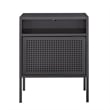 Bowery Hill Open Metal Shelf Nightstand with USB Port in Gray