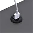 Bowery Hill Open Metal Shelf Nightstand with USB Port in Gray