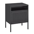 Bowery Hill Open Metal Shelf Nightstand with USB Port in Gray