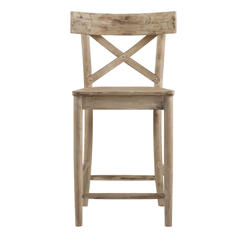 Bowery Hill Solid Wood Natural Bar Stool Chair Square 39