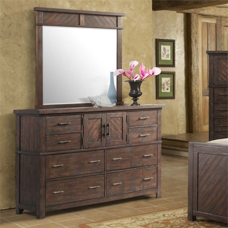Bowery Hill Solid Wood 6-Piece Queen Storage Bedroom Set in Walnut Brown