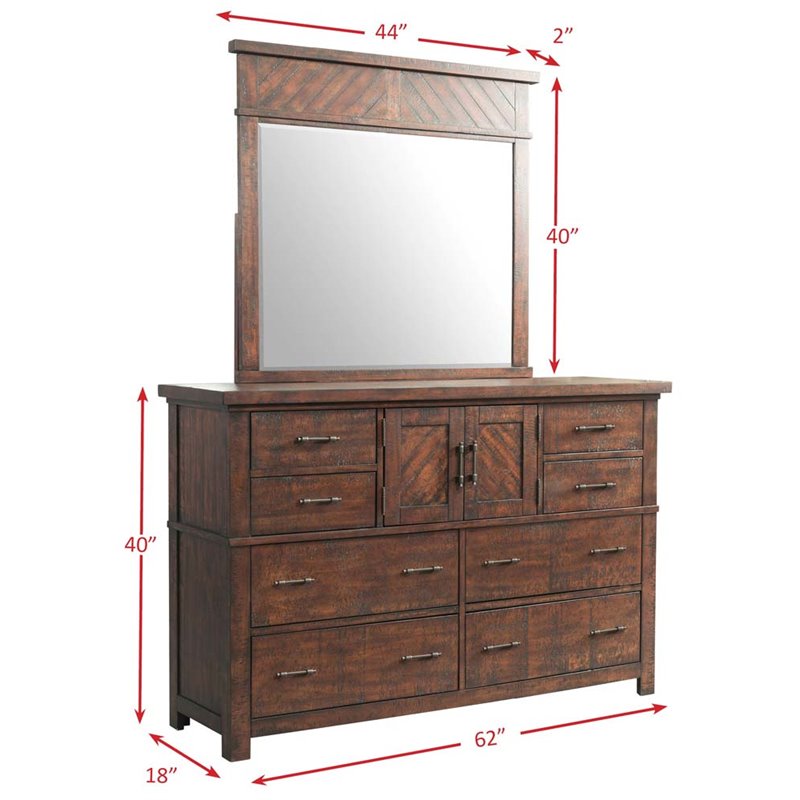 Bowery Hill Solid Wood 6-Piece Queen Storage Bedroom Set in Walnut Brown